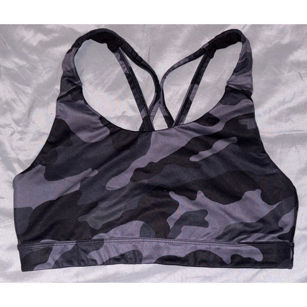 Old Navy Active GoDry Black & Gray Camo‎ Sports Bra, Medium
